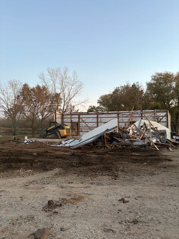 Demolition of a Shop Near Newton