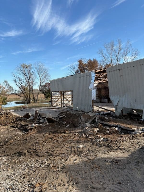 Demolition of a Shop Near Newton